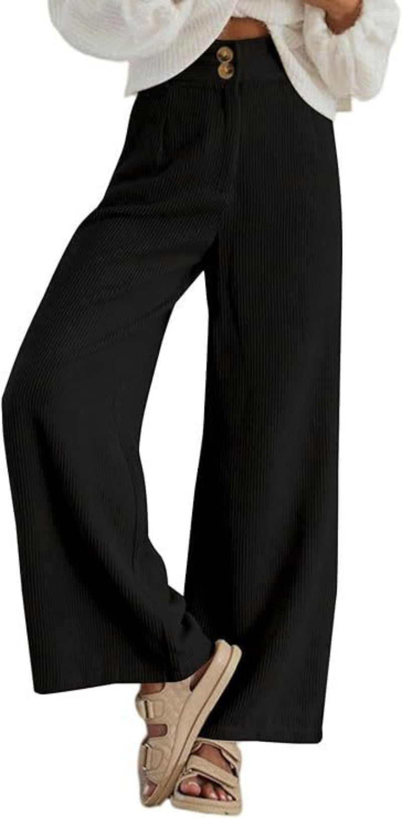 Women's Corduroy Double Button Stretch Casual Pants