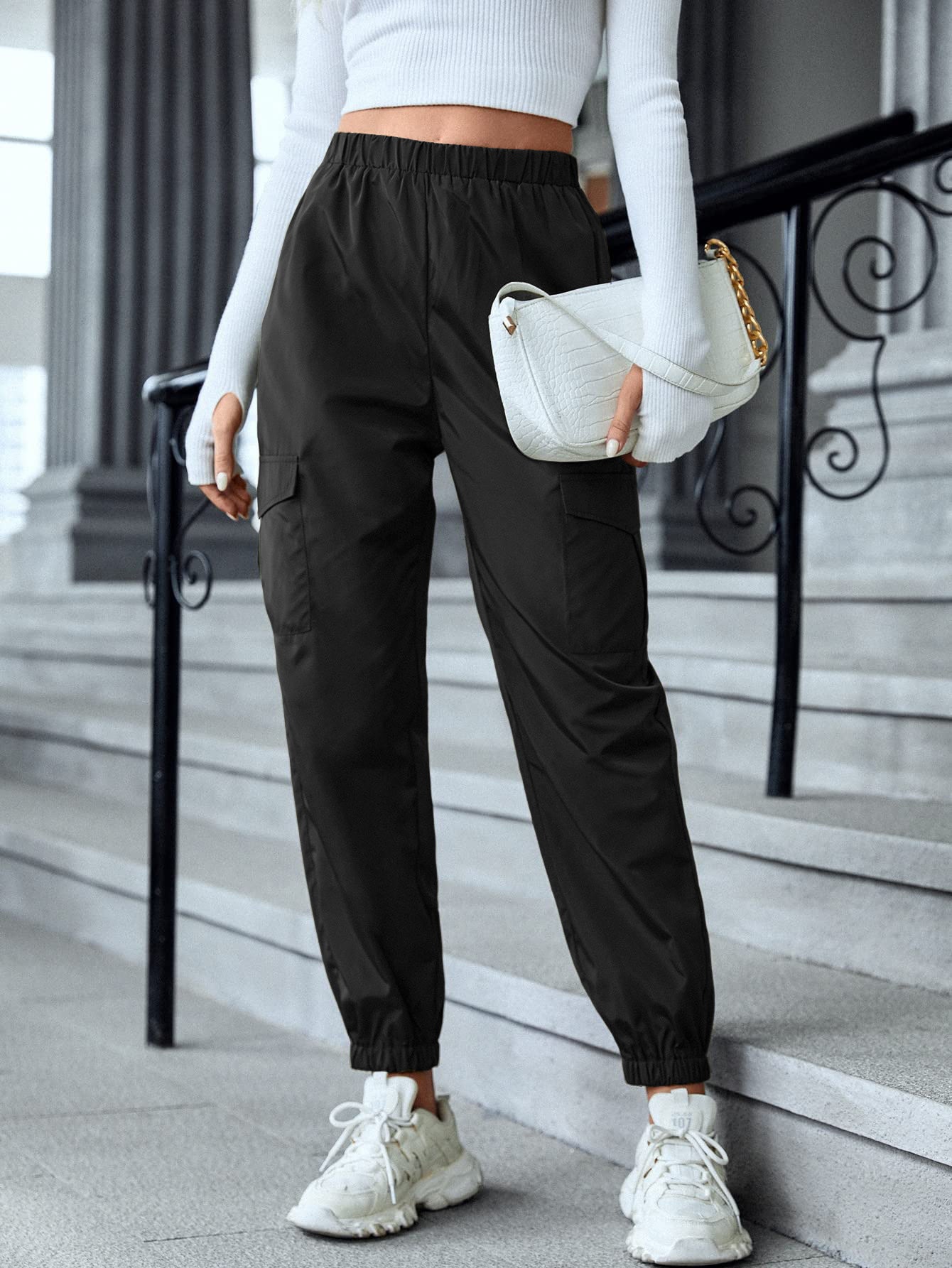 Women's Casual Overalls With Multiple Pockets And Skinny Pants