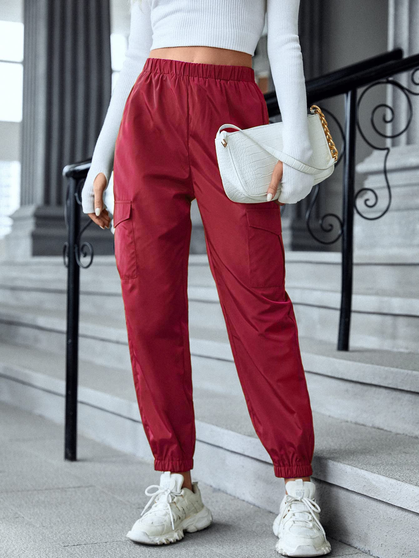 Women's Casual Overalls With Multiple Pockets And Skinny Pants