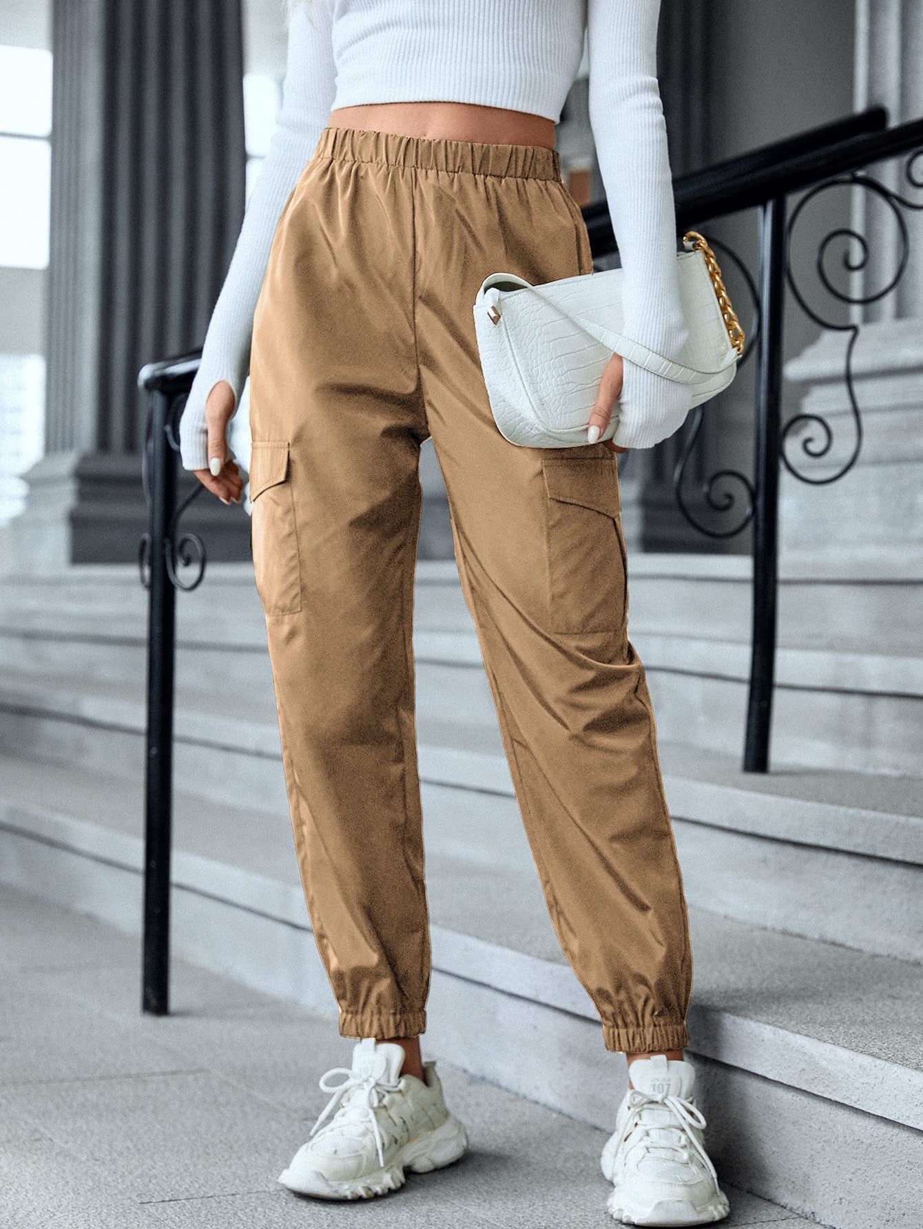 Women's Casual Overalls With Multiple Pockets And Skinny Pants